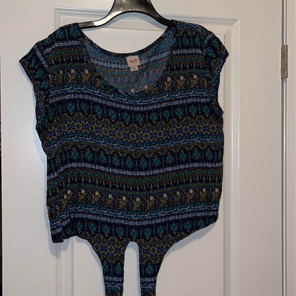 Blue Patterned Top